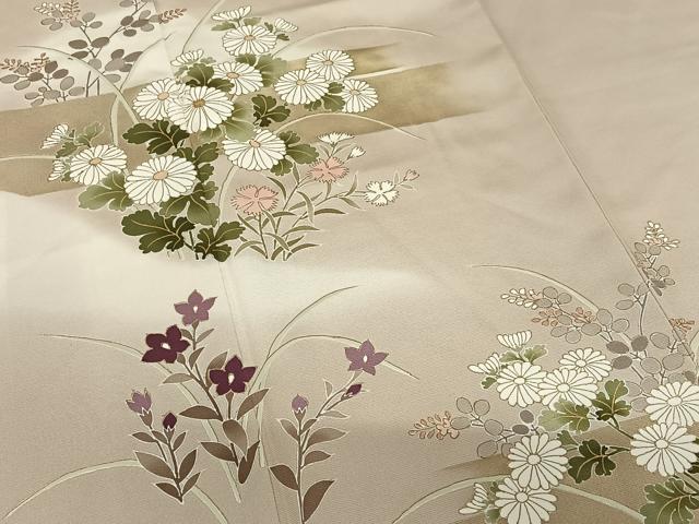 平和屋着物●訪問着 草花文 暈し染め 金彩 正絹 逸品 AAAW9283zg