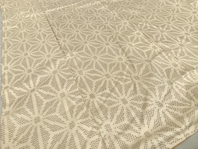 平和屋着物●上質な紬 麻の葉文様 正絹 逸品 AAAW9297zg