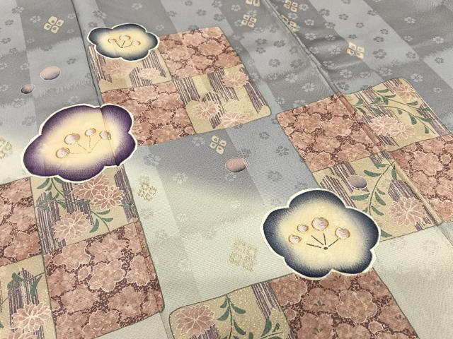 平和屋着物●REIKO HIRAKO ヒラコレイコ 訪問着 駒刺繍 代わり市松文様 暈し染め 金彩 正絹 逸品 未使用 AAAW9302zg