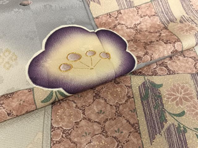 平和屋着物●REIKO HIRAKO ヒラコレイコ 訪問着 駒刺繍 代わり市松文様 暈し染め 金彩 正絹 逸品 未使用 AAAW9302zg