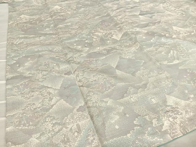 平和屋着物●本場大島紬 白大島 カタス7マルキ 人物風景花文 正絹 逸品 AAAW9304zg