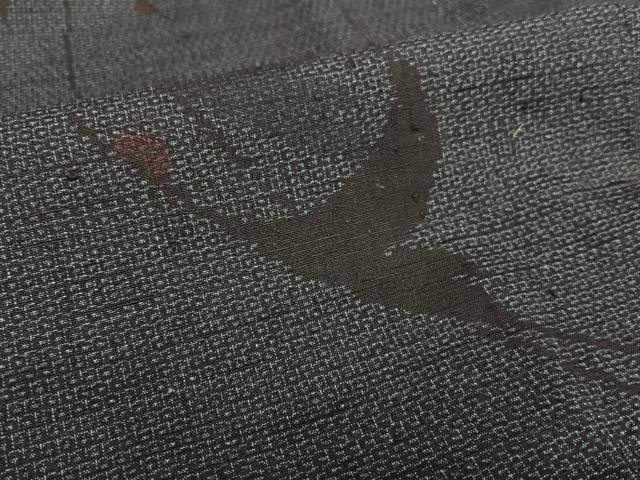 平和屋着物●塩沢紬 110亀甲 飛鶴文 正絹 逸品 AAAW9307zg