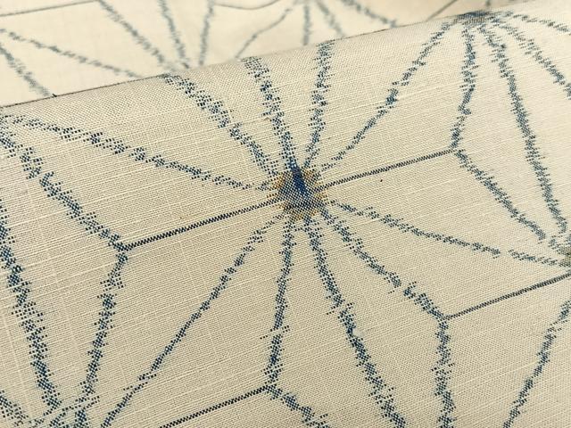 平和屋着物●上質な紬 麻の葉文様 正絹 逸品 AAAW9320zg