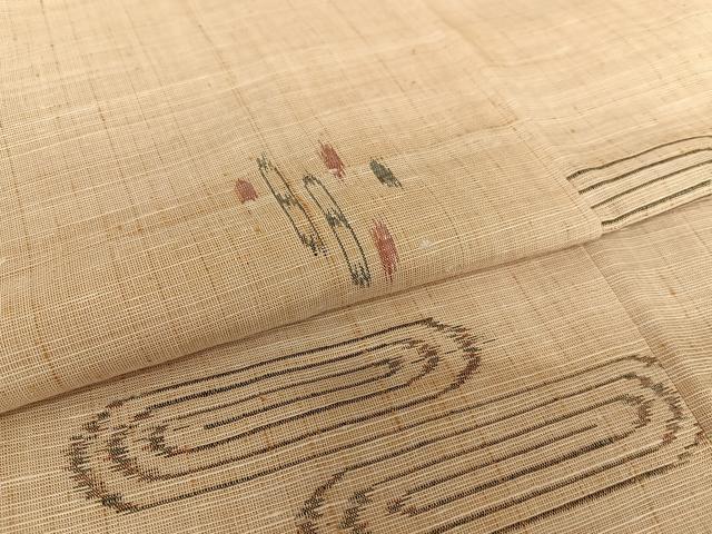 平和屋着物●上質な紬 幾何学文様 正絹 逸品 AAAW9327zg
