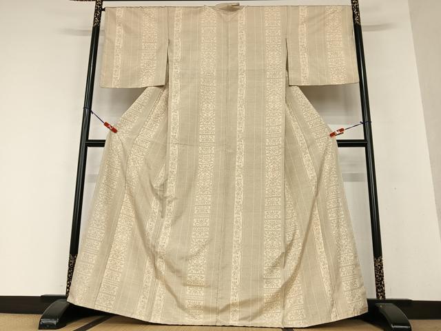 平和屋着物●上質な紬 草花間道 正絹 逸品 AAAW9340zg