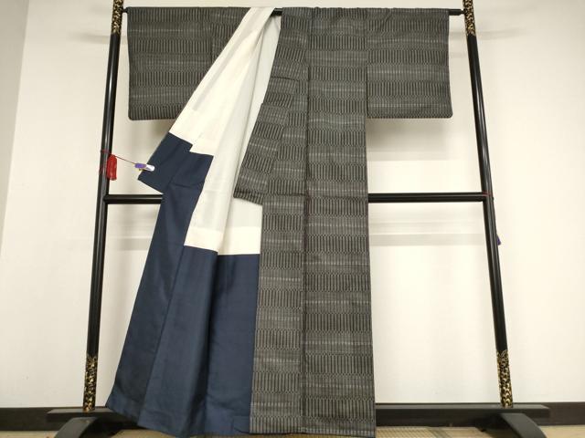 平和屋着物●本場大島紬 一元絣 変わり間道 正絹 逸品 AAAW9414br