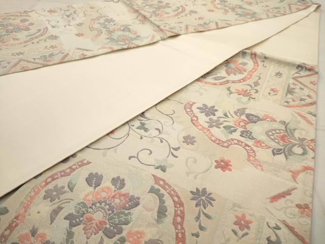 平和屋着物◎六通柄袋帯 更紗花文 彩華纐纈 裂取コプト 正絹 逸品 AAAW9648dt