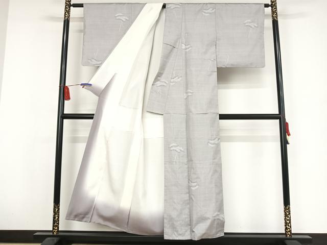 平和屋着物●本場大島紬 白大島 カタス9マルキ 松文 正絹 逸品 AAAX0077np