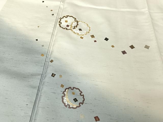 平和屋着物●石川県指定無形文化財 牛首紬 白山工房 手織り 市川純一郎 訪問着 刺繍 雪輪文 暈し染め 金糸 金彩 正絹 逸品 AAAX0147np