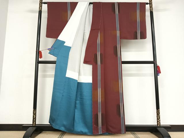 平和屋着物●上質な小紋 縞 正絹 逸品 AAAX0170np
