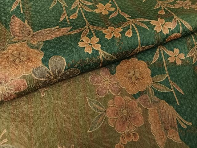 平和屋着物●小紋 花蝶文 暈し染め 洗える着物 AAAX0180np