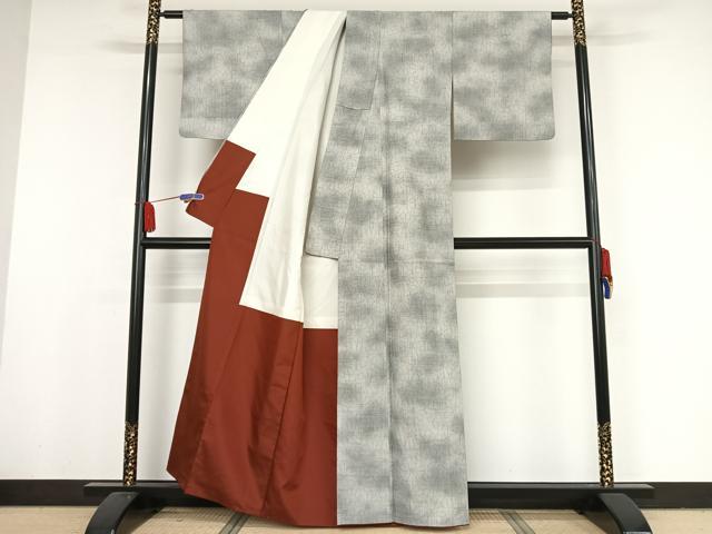 平和屋着物●上質な紬 花尽くし 正絹 逸品 AAAX0203np
