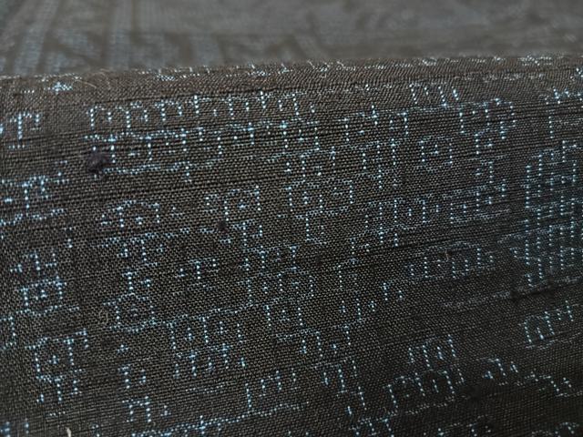平和屋着物●結城紬 80亀甲 幾何学花文 正絹 逸品 AAAX0205np