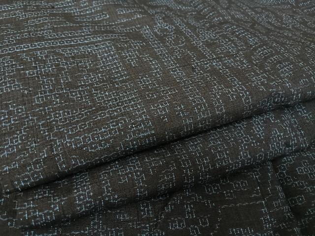 平和屋着物●結城紬 80亀甲 幾何学花文 正絹 逸品 AAAX0205np