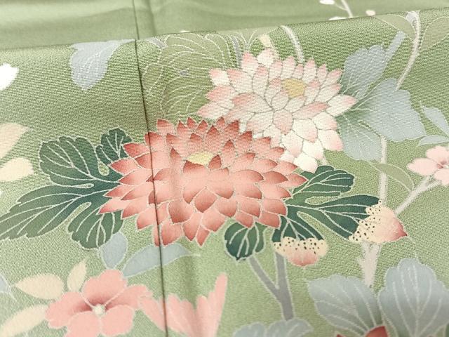 平和屋着物●訪問着 友禅 草花文 暈し染め 正絹 逸品 AAAX0221np