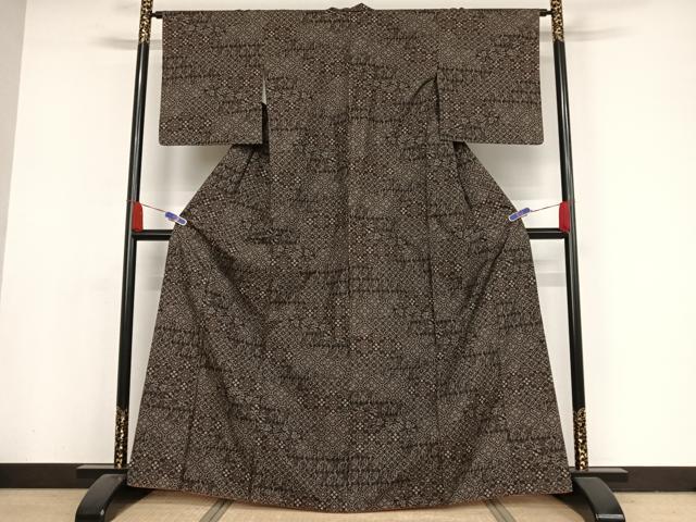 平和屋着物●上質な紬 草花文 正絹 逸品 未使用 AAAX0237np