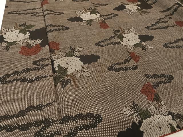 平和屋着物●本場大島紬 一元7マルキ 雲取り枝花文 正絹 逸品 AAAX0255np