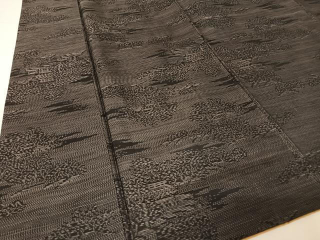 平和屋着物●本場大島紬 風景文 正絹 逸品 未使用 AAAX0284np
