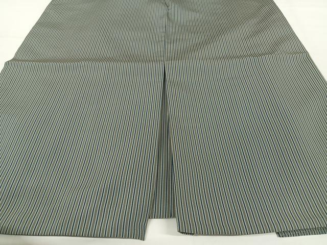 平和屋着物●男性 宝凰平 馬乗り袴 壽峯作 縞 正絹 逸品 AAAX0289np