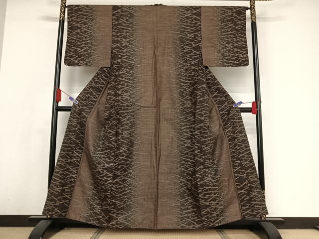 平和屋着物●本場大島紬 カタス7マルキ 算木ちらし 正絹 逸品 AAAX0299np