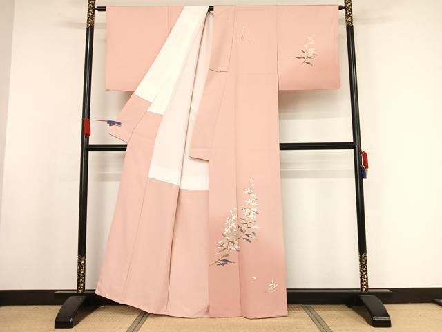 平和屋着物●京加賀友禅 百貫石峰 訪問着 枝花文 暈し染め 正絹 逸品 AAAX0307np