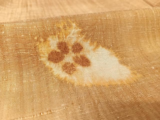 平和屋着物●上質な紬 絞り 地紙花文 正絹 逸品 AAAX0311np