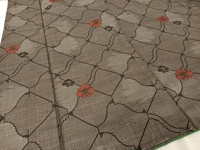 平和屋着物●本場大島紬 一元絣 瓦花文 正絹 逸品 未使用 AAAX0327np