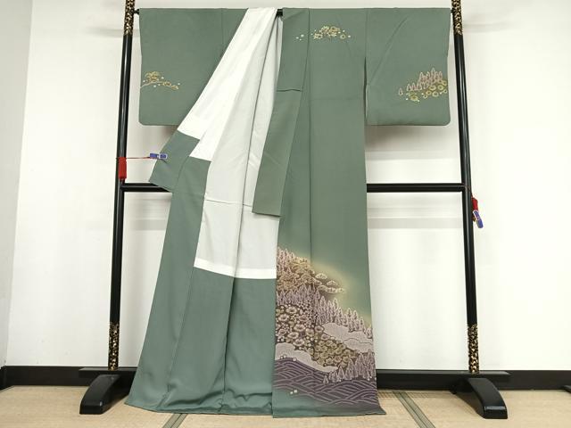 平和屋着物●訪問着 辻が花 暈し染め 金彩 正絹 逸品 AAAX0328np