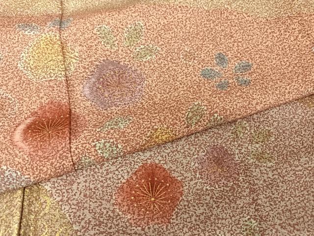 平和屋着物●訪問着 刺繍 草花文 金糸 金彩 正絹 逸品 AAAX0329np