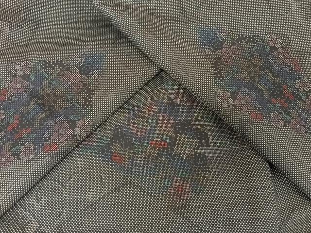 平和屋着物●本場大島紬 カタス7マルキ 花菱文 正絹 逸品 AAAX0330np