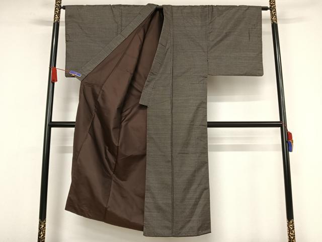 平和屋着物●男性 本場大島紬 アンサンブル 格子 多なべ織物謹製 証紙付き 正絹 逸品 AAAX0382np