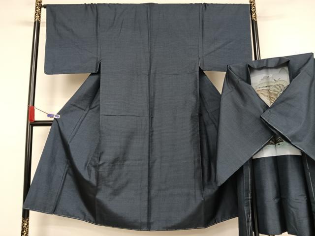 平和屋着物●男性 本場大島紬 アンサンブル 100亀甲 総詰め 正絹 逸品 未使用 AAAX0384np