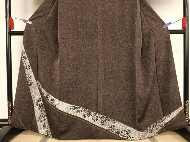 平和屋着物●訪問着 斜め取り花文 たたき染め 正絹 逸品 AAAX0385np
