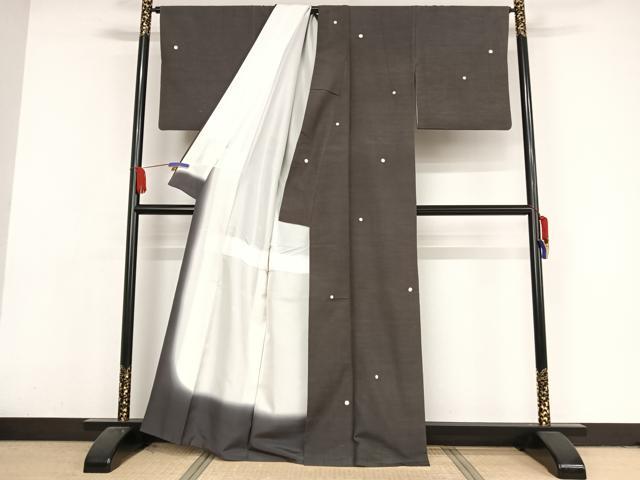 平和屋着物●青山みとも 紬 蛍暈し 正絹 逸品 AAAX0400np