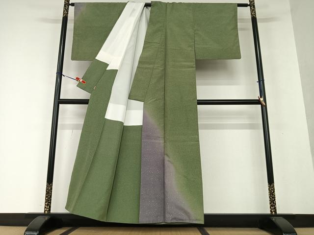 平和屋着物●訪問着 紬地 霞文 暈し染め ますいわ屋扱い 正絹 逸品 AAAX0603zg