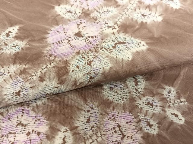 平和屋着物●本場染大島紬 訪問着 絞り 草花文 正絹 逸品 AAAX0626zg