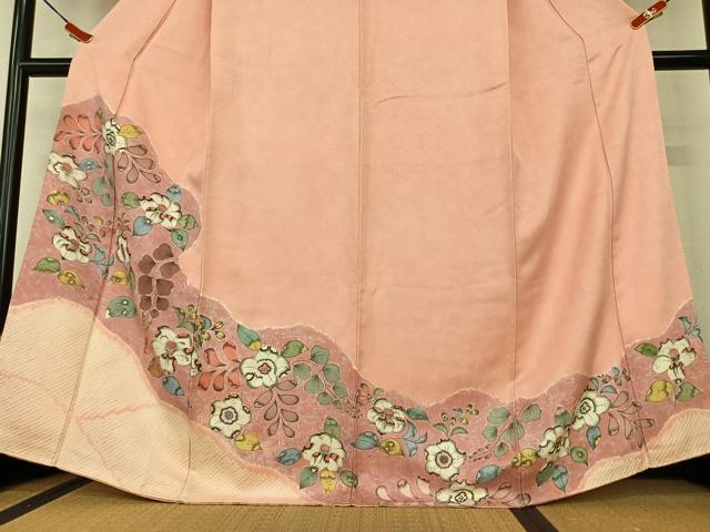 平和屋着物●訪問着 辻が花 手描き 絞り 正絹 逸品 AAAX0635zg