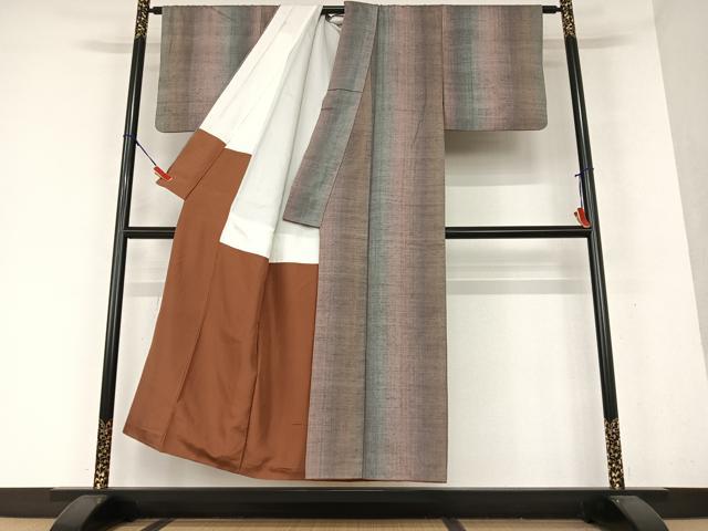 平和屋着物●上質な紬 縞 正絹 逸品 AAAX0645zg