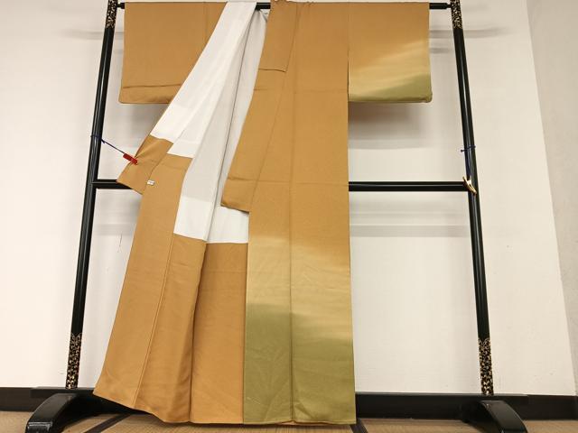 平和屋着物●訪問着 霞文 鮫小紋柄 暈し染め 正絹 逸品 未使用 AAAX0652zg