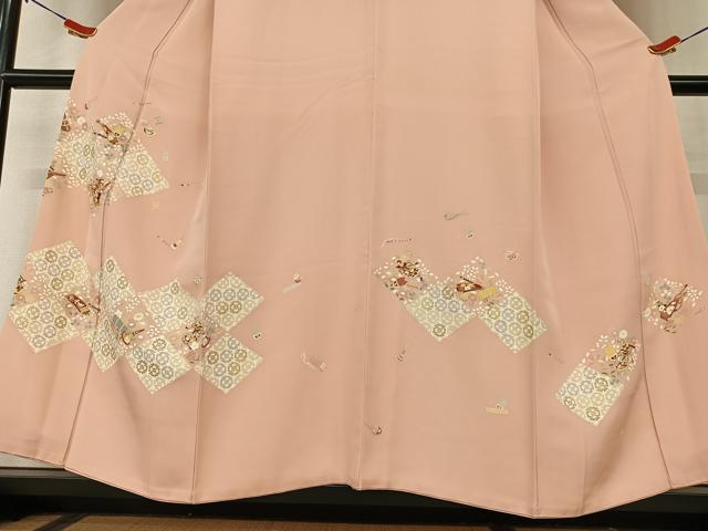 平和屋着物●訪問着 駒刺繍 花楽器文 金彩 正絹 逸品 AAAX0654zg