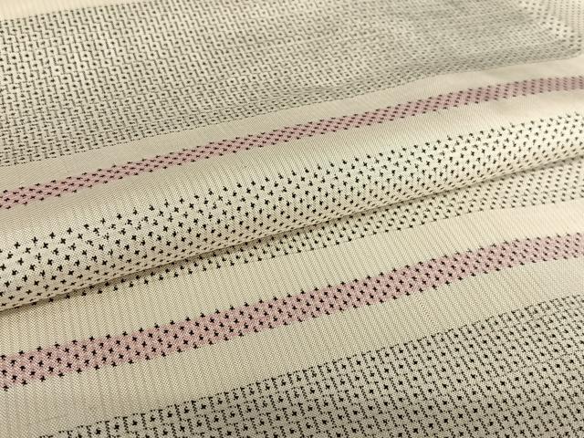 平和屋着物●本場大島紬 白大島 100亀甲 横段文 正絹 逸品 AAAX0737zg