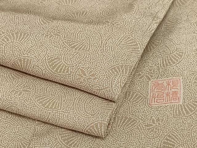 平和屋着物●現代の名工 根橋秀治 東京染 江戸小紋 舞扇文 正絹 逸品 AAAX0761zg