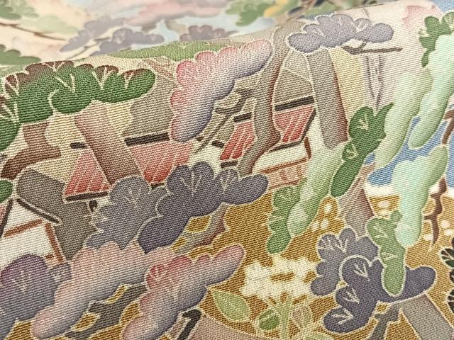 平和屋着物●本加賀友禅作家 西川健一 黒留袖 風景花松文 暈し染め 正絹 逸品 AAAX0783zg