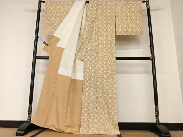 平和屋着物●上質な小紋 型染め 舞花文 正絹 逸品 AAAX0786zg