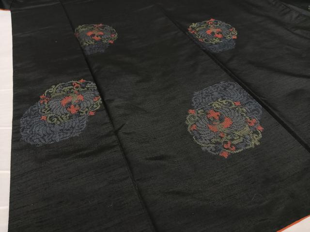 平和屋着物●上質な紬 鳳凰花文 正絹 逸品 AAAX0792zg
