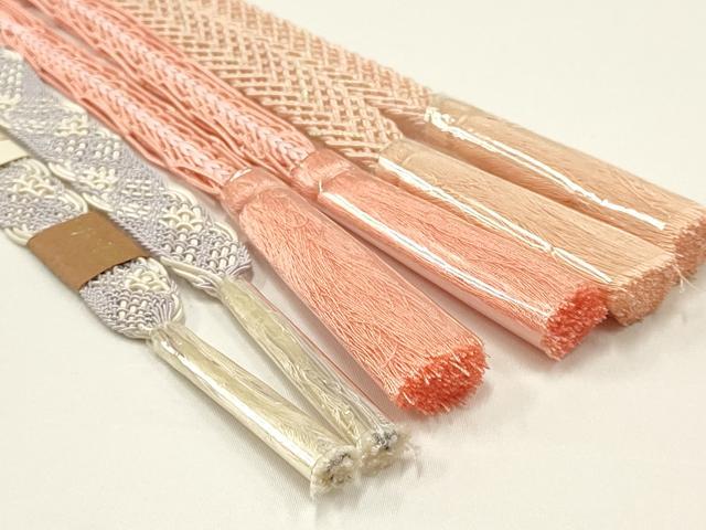 平和屋着物*夏物 和装小物 上質な帯締め3本セット レース組 平組 逸品 全て未使用 AAAZ7256ay