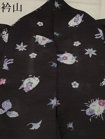 平和屋着物*夏物 小紋 紗 草花文 洗える着物 AAAZ3262np
