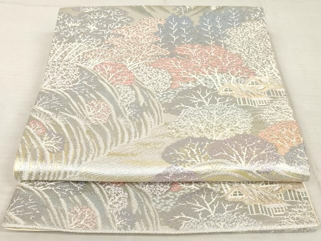 平和屋着物◎六通柄袋帯 嵐山 プラチナ二重織 正絹 逸品 AAAX2614sg