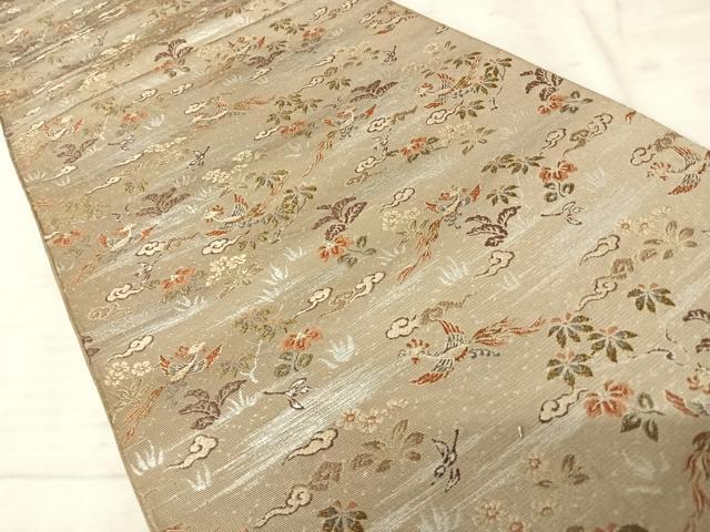 平和屋着物◎六通柄袋帯 鳳凰花文 金銀糸 正絹 逸品 AAAX3063yx