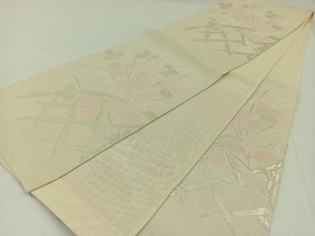 平和屋着物*夏物 六通柄袋帯 萩文 銀糸 正絹 逸品 AAAX3226jh
